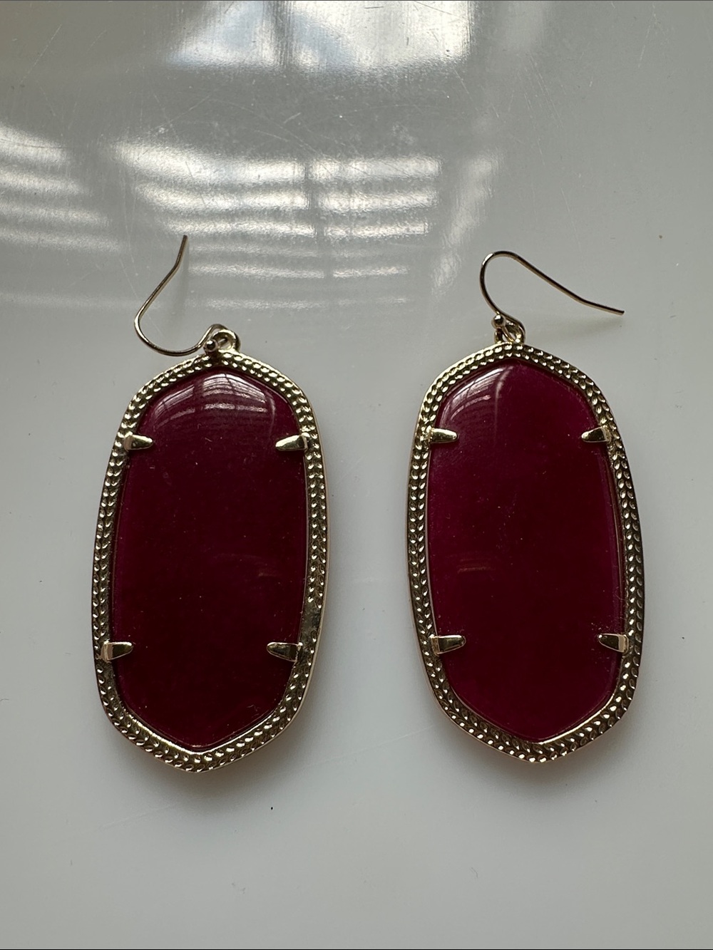 Kendra Scott Danielle Maroon Jade Earrings - Women Jewelry